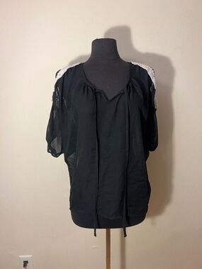 American Dream Mesh Cold Shoulder Top